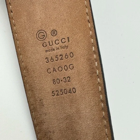 Authentic Gucci Gold-Tone GG Interlocking Leather Belt  display picture 1